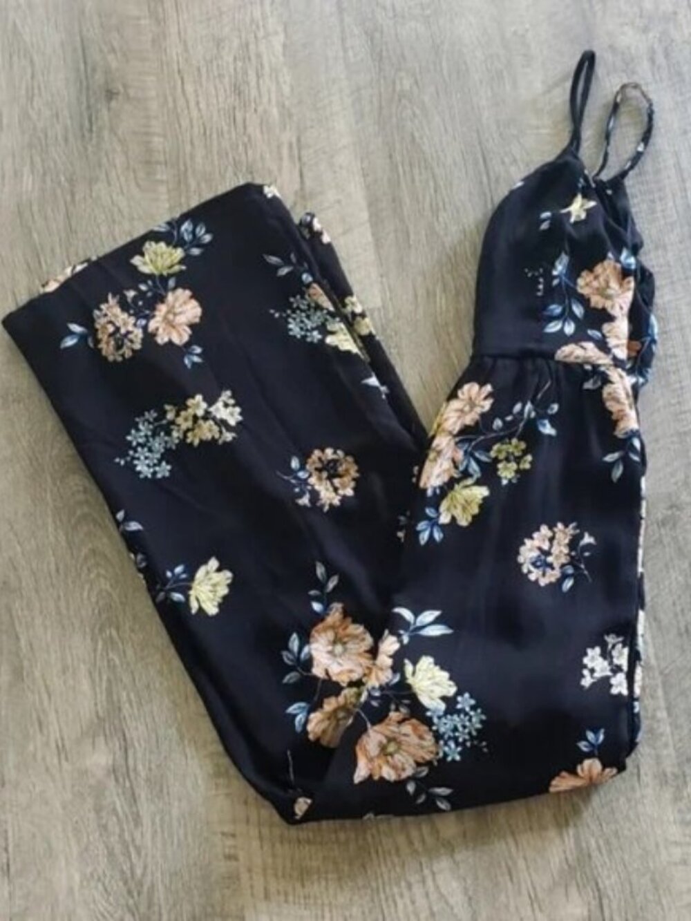 Xhilaration Black Floral Jumpsuit.